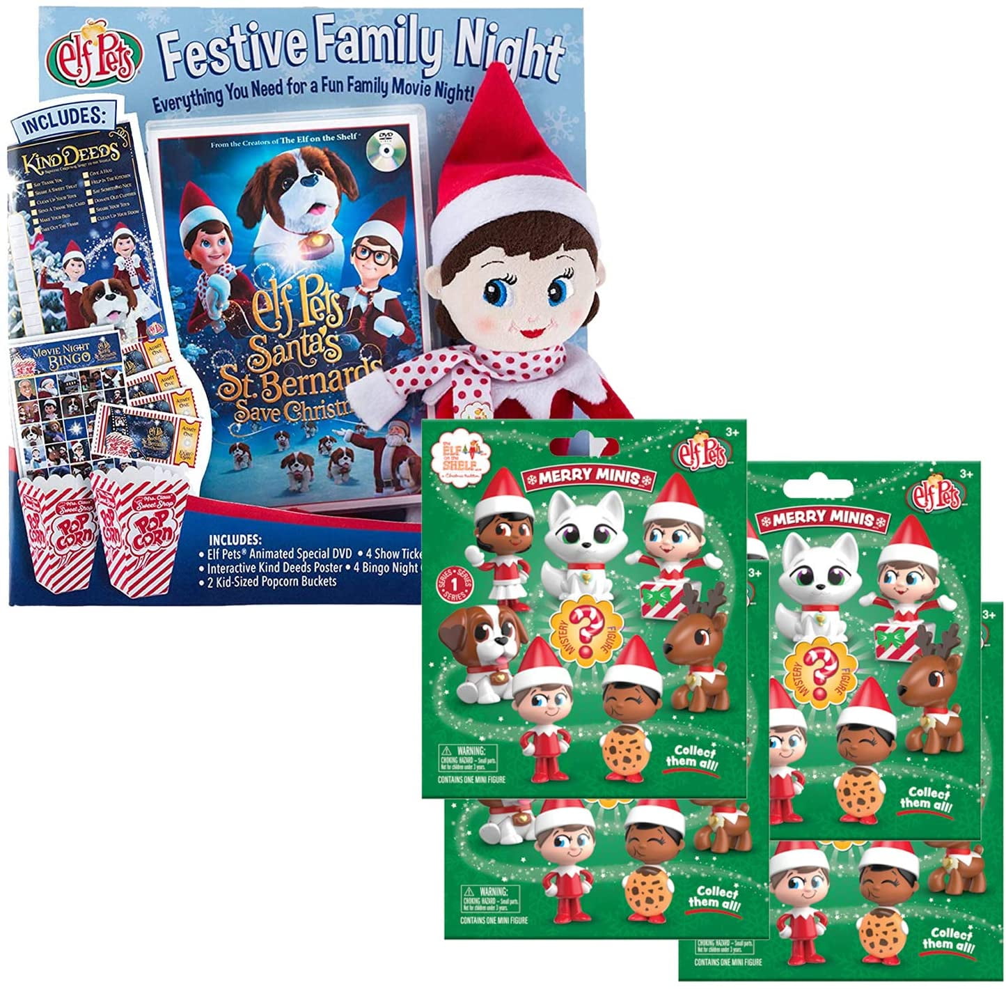 The Elf on the Shelf Festive Family Nights and 4 Merry Mini Figures