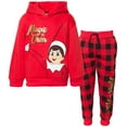thumbnail image 1 of The Elf on the Shelf Fleece Pullover Hoodie and Pants Outfit Set Toddler to Big Kid, 1 of 5