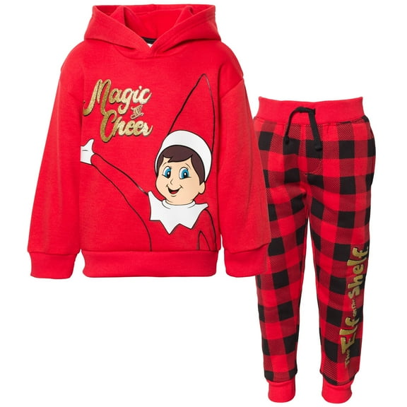 The Elf on the Shelf Fleece Pullover Hoodie and Pants Outfit Set Toddler to Big Kid