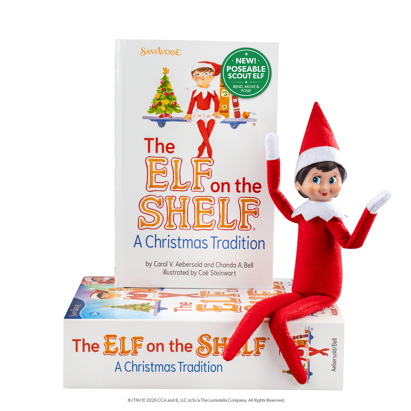 The Elf on the Shelf Poseable Girl Scout Elf with Blue Eyes - Complete Box Set with Storybook