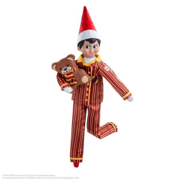 The Elf on the Shelf Harry Potter Gryffindor Elf Pajama Set with Bear, Elf not Inclueded