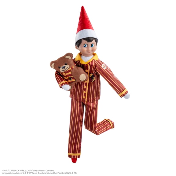 The Elf on the Shelf Harry Potter Gryffindor Pajama with Teddy Bear Set - Scout Elf Not Included