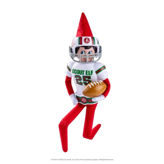 The Elf on the Shelf Jolly Jersey Custom Football Outfit and Props - Scout Elf Not Included