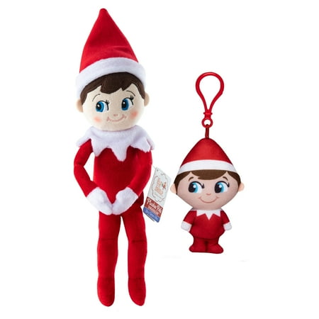 The Elf on the Shelf Matching Take Along Bundle: Plushee Pals 12" Snuggler Boy and 4" Clip On Plush