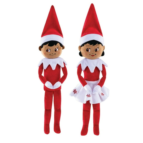 The Elf on the Shelf - Plushee Pals Bundle: New Boy & Girl, Dark - 17"