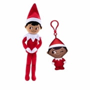 The Elf on the Shelf Plushee Pals Snuggler & Mini Clip-On Plush Set, Boy Dark Tone, 12 in & 4 in, Ages 3+