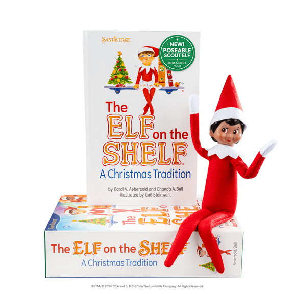 The Elf on the Shelf Poseable Girl Scout Elf with Brown Eyes - Complete Box Set with Storybook