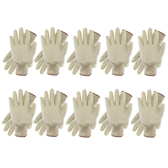 The Elixir 10 String Knit Palm, Latex Dipped Nitrile Coated Work Gloves Gardening Gloves for General Purpose, 10 Pairs One Size