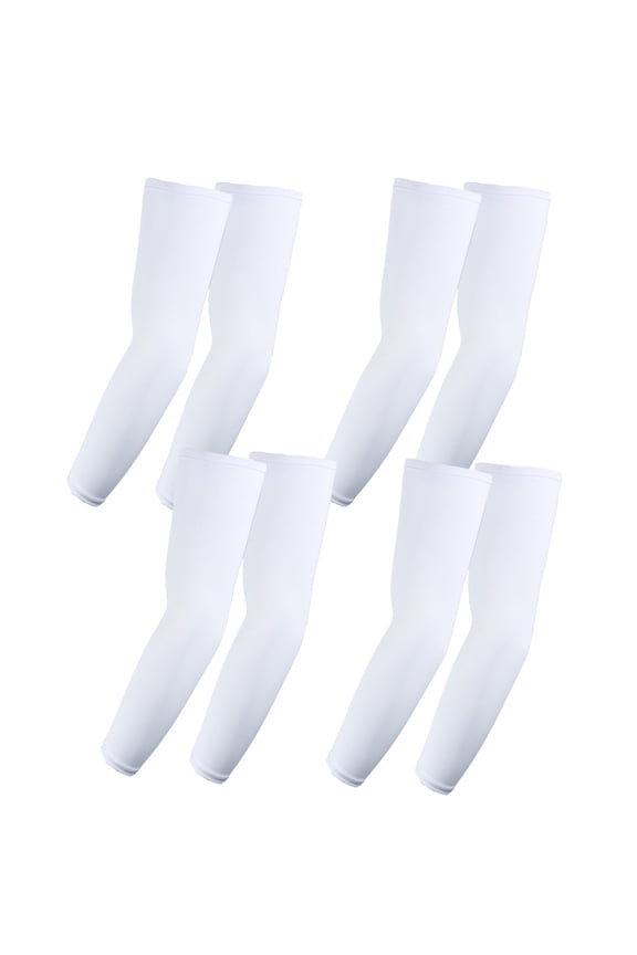 The Elixir 4 Pairs UV Protection Cooler Arm Sleeves for Bike Cycling Hiking Golf (White)