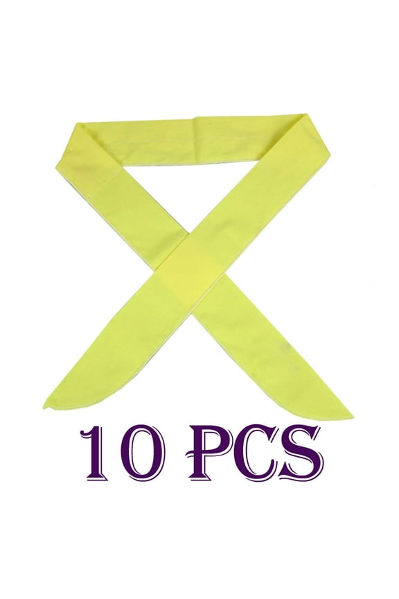 The Elixir Sports Cooling Bandanas Pack of 10 Reusable Cooling Scarf Headband Neck Wrap (Yellow)