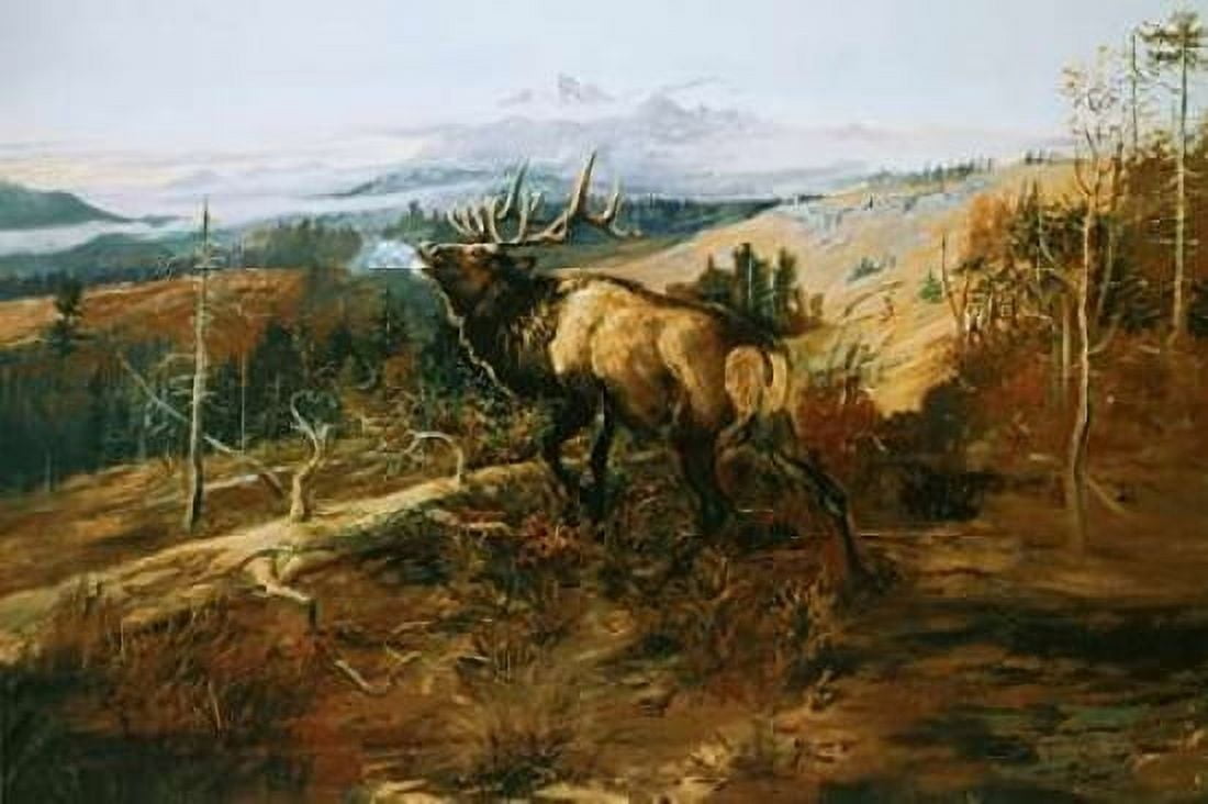 The Elk Canvas Art - Charles M Russell (24 x 36)