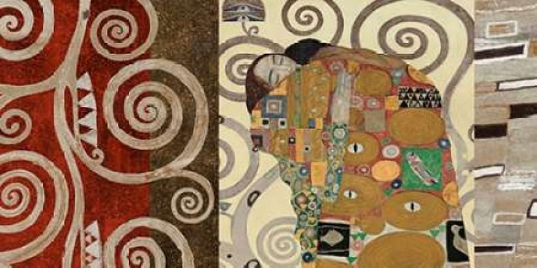 The Embrace-Pewter Canvas Art - Gustav Klimt (10 x 20)