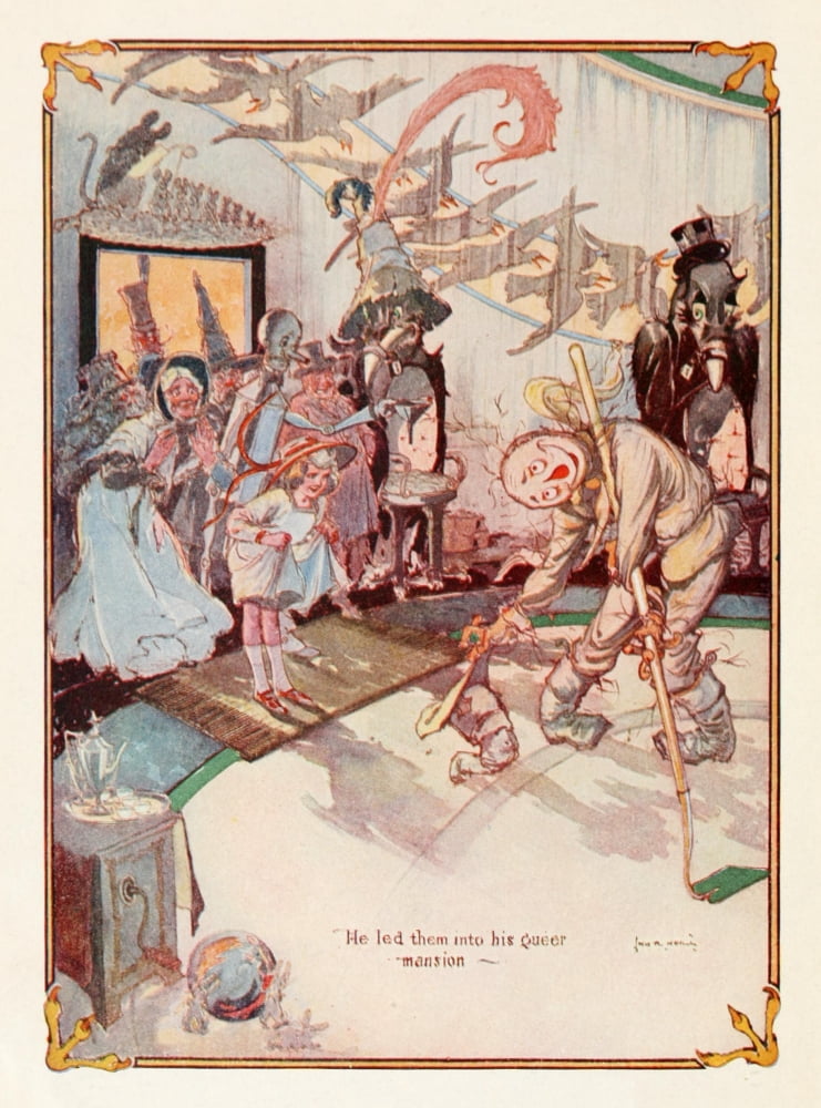 The Emerald City of Oz 1910 He led them into his queer mansion Canvas Art - John R Neill (18 x 24)