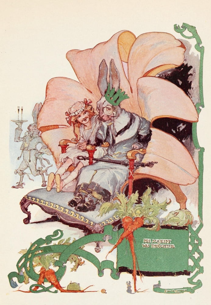 The Emerald City of Oz 1910 His Majesty was thoughtful Canvas Art - John R Neill (18 x 24)
