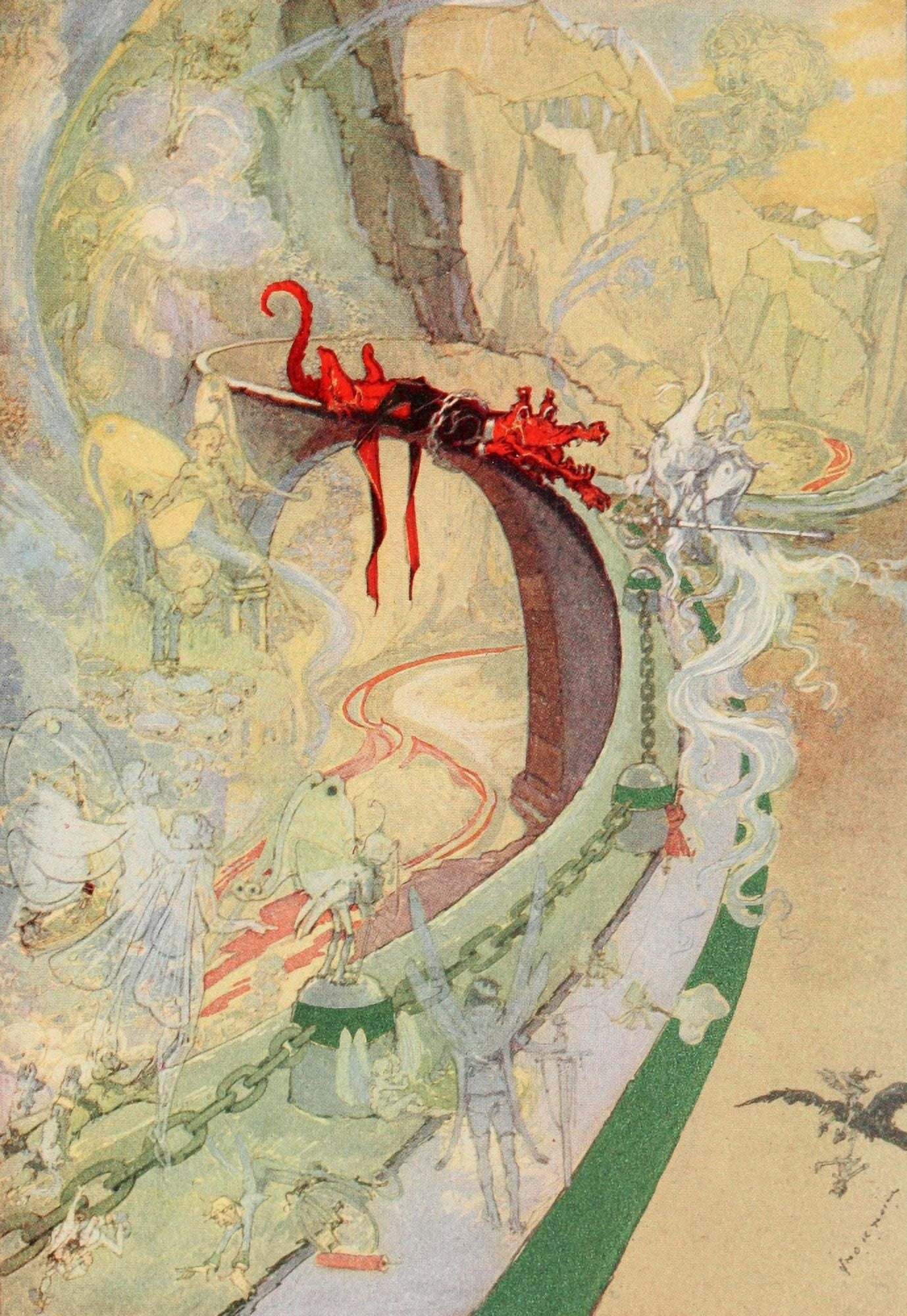 The Emerald City of Oz 1910 The Guph & the Alligator Canvas Art - John R Neill (18 x 24)
