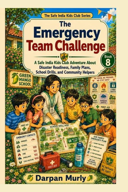 The Safe India Kids Club The Emergency Team Challenge: A Safe India Kids Club Adventure About Disaster Readiness, Family Plans, School Drills and, Book 8, (Paperback)