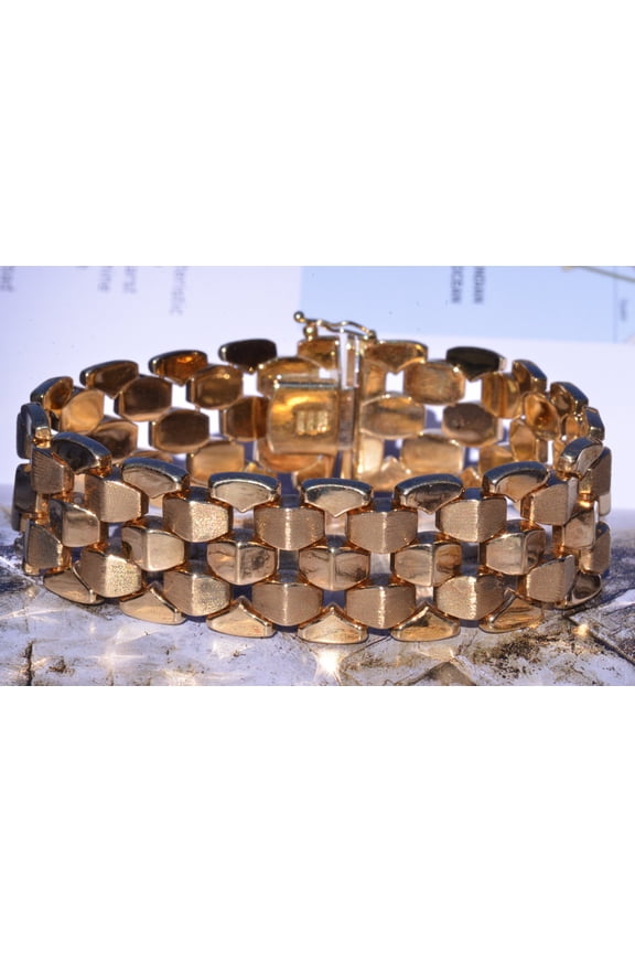 The Emilia: Vintage Mid Century Modernist Italian Bracelet in 18 Karat Yellow Gold by Milros