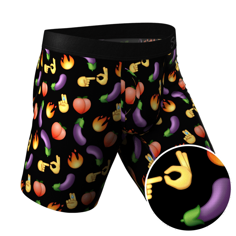 Long Leg constellation Ball Hammock Pouch Underwear With Fly - S 