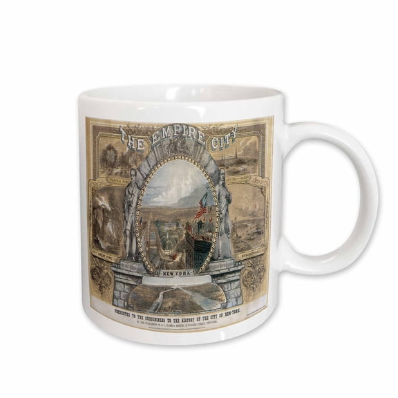 3drose, the Empire City History of New York Certificate Reproduction, 11oz Mug