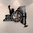 thumbnail image 1 of The Empire State Albany Vinyl Record Wall Art Wall Clock Excelsior New York Modern Wall Clock Statue of Liberty Decorative Clock, 1 of 7