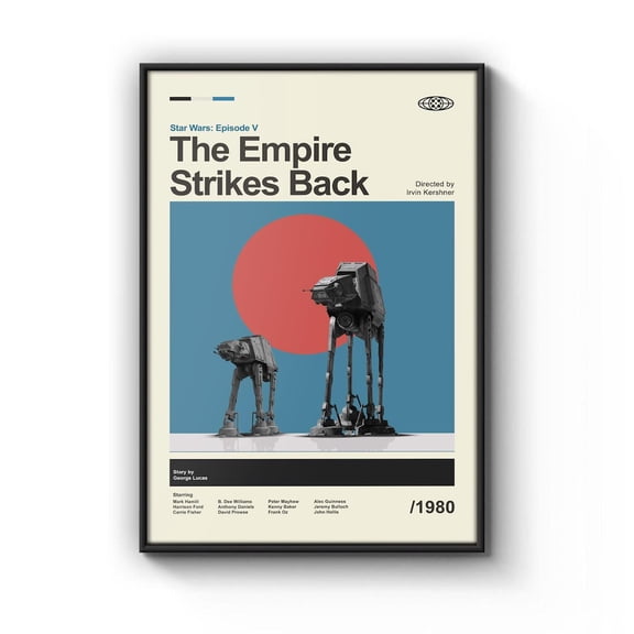 The Empire Strikes Back Poster, Mid Century Star Wars Poster, Retro Movie Print, Modern Vintage Movie Posters Unframed Size 24''x36'' GooGate