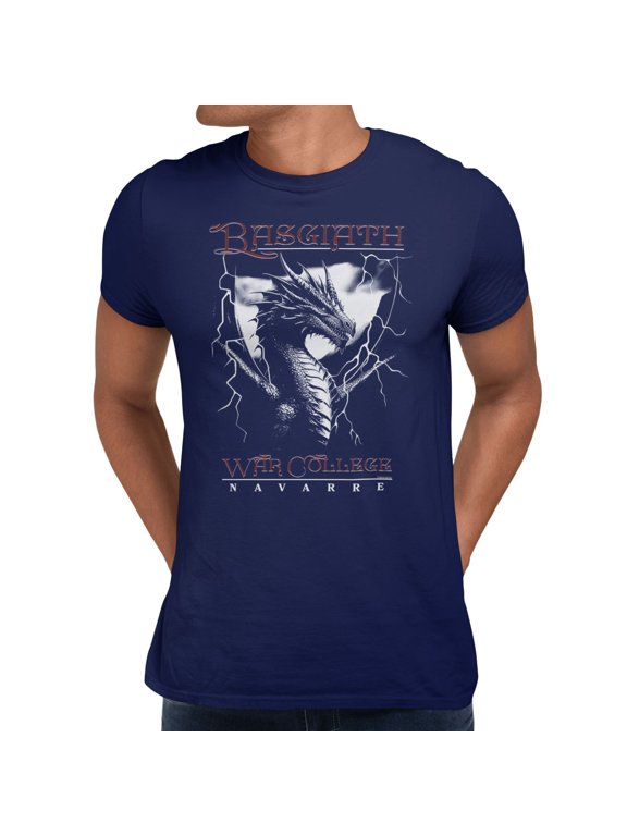 The Empyrean Fourth Wing Men's Basgiath War College Navarre T-Shirt - Navy - XXX Large