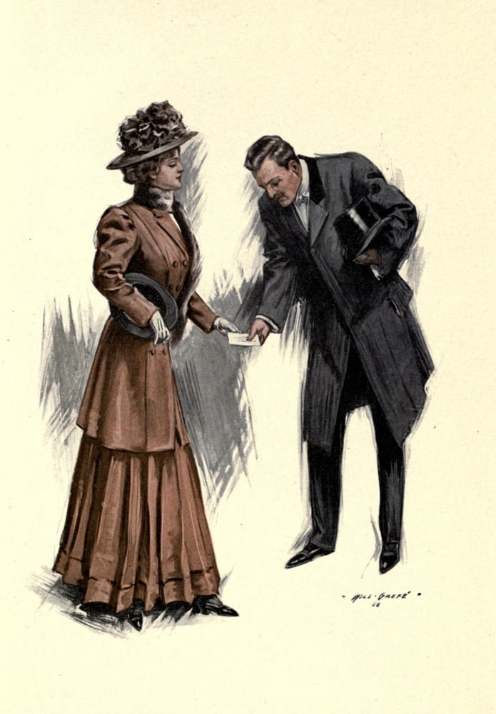 The Enchanted Hat c1908 He hands her a note Canvas Art - Will Gref (18 x 24)