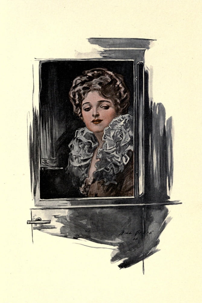 The Enchanted Hat c1908 Woman at window Canvas Art - Will Gref (18 x 24)
