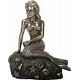 thumbnail image 1 of The Enchanted Mermaid Sitting on Rock Bronze Look Statue Figurine Sculpture New, 1 of 2
