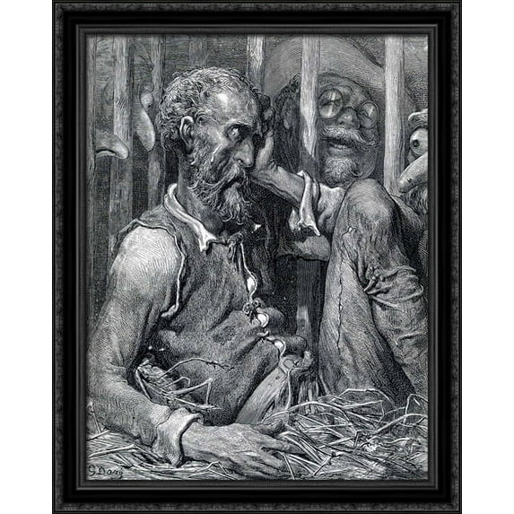 The Enchantment of Don Quixote 28x34 Large Black Ornate Wood Framed Canvas Art by Gustave Dore