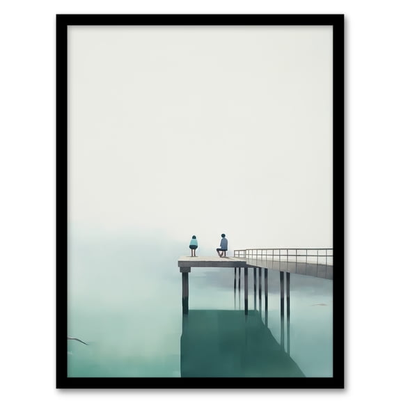 The End Of The Pier By Amy Denver Minimalist Soft Pastel Calm Minimalism Simple Modern Artwork Artwork Framed Wall Art Print A4