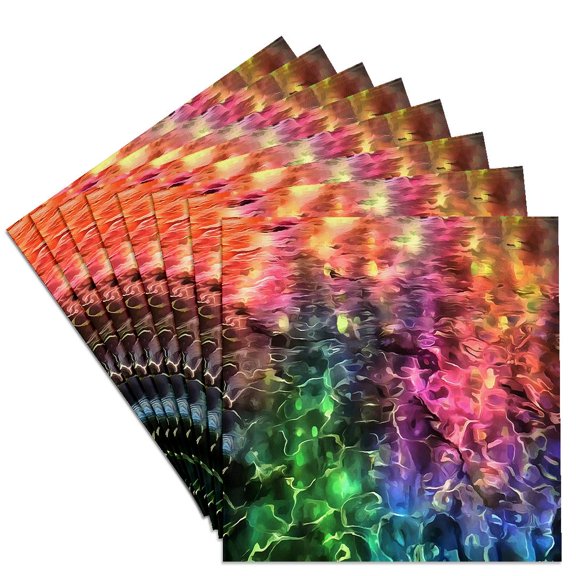 3drose, the End of the Rainbow Bizarre Abstract Art, Set of 8 Ceramic Tile Coasters