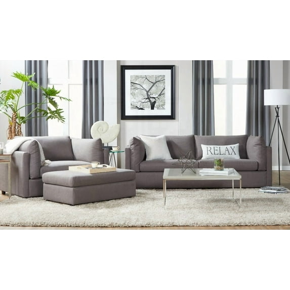 Modern Fabric 3-Piece Sofa Set (220×80×75cm) with Cuddler Chair - Comfort and Sophistication