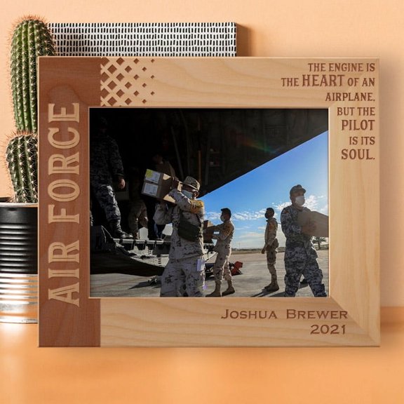 The Engine Is The Heart Of An Airplane Personalized Wooden Frame-10" x 8" Brown Horizontal