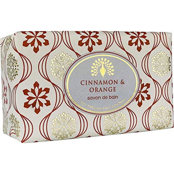 The English Soap Company, Vintage Wrapped Shea Butter Soap, Cinnamon & Orange, 200g