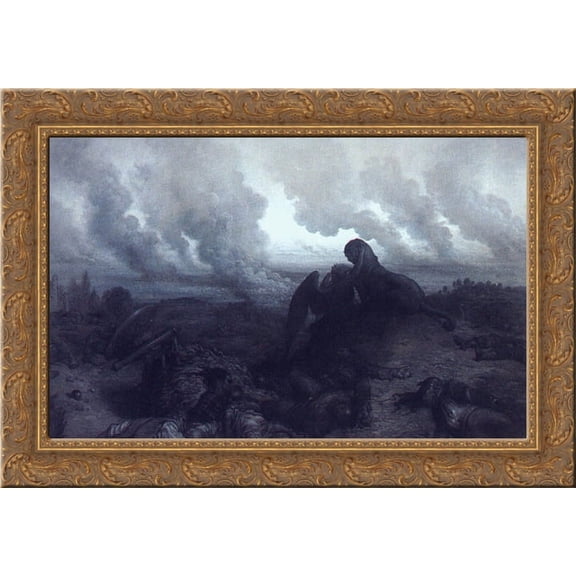 The Enigma 24x18 Gold Ornate Wood Framed Canvas Art by Gustave Dore