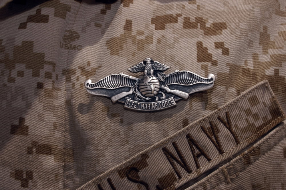 The Enlisted Fleet Marine Force Warfare Specialist pin Canvas Art - Stocktrek Images (34 x 23)