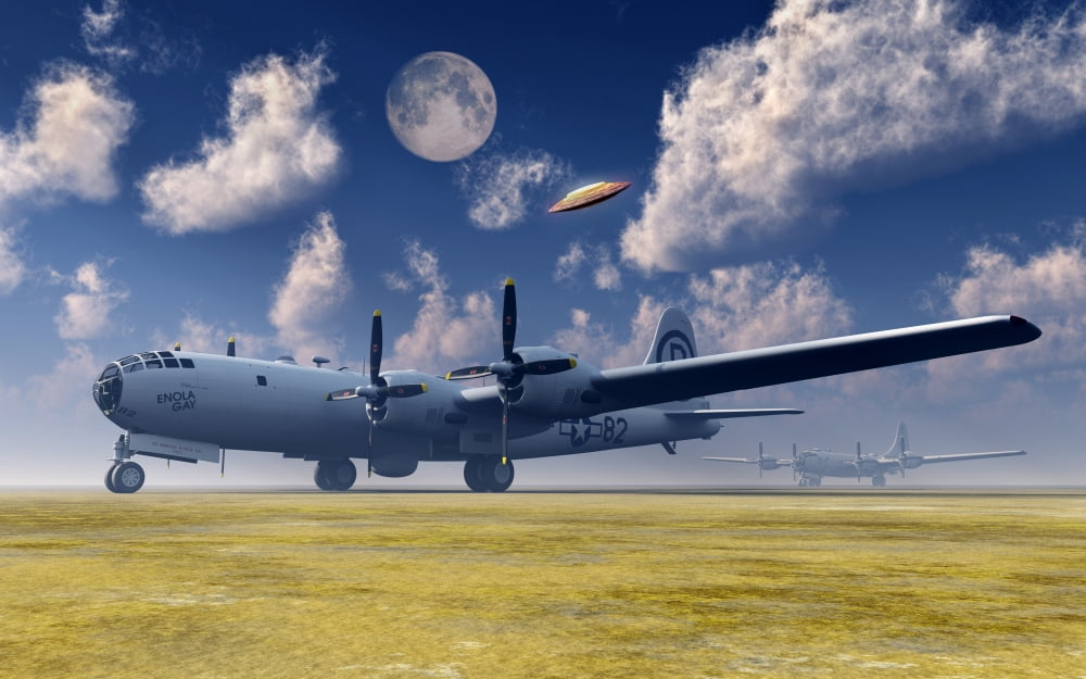 The Enola Gay B-29 Superfortress at Walker Air Force Base Canvas Art - Mark StevensonStocktrek Images (36 x 23)