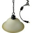 thumbnail image 1 of The Entertainer Plug-In Swag 16" Amber Glass Pendant Light with Bronze Chain, 1 of 5