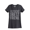 thumbnail image 1 of The Entire Cat Population Is My Best Friend Women's Fashion Relaxed T-Shirt Tee Charcoal Grey Small, 1 of 5