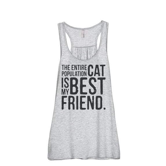 The Entire Cat Population Is My Best Friend Women's Fashion Sleeveless Flowy Racerback Tank Top Spor