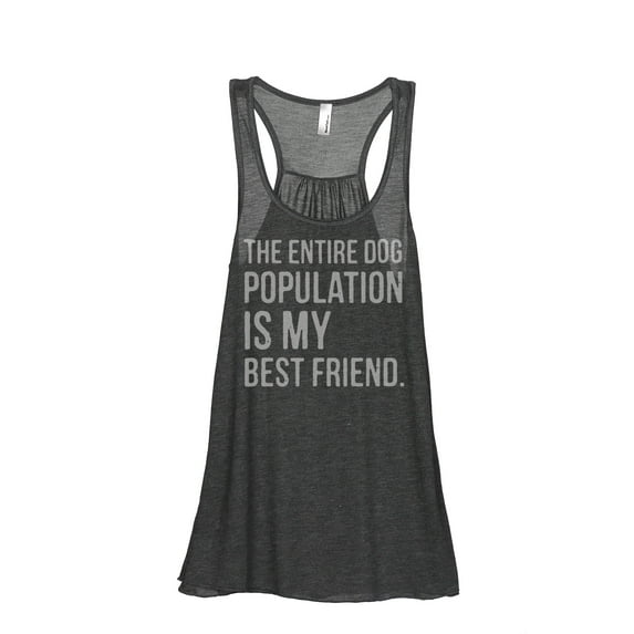 The Entire Dog Population Is My Best Friend Women's Fashion Sleeveless Flowy Racerback Tank Top Char