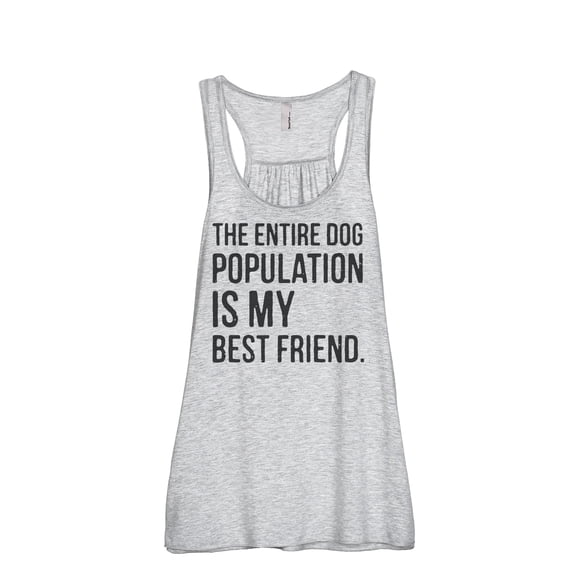 The Entire Dog Population Is My Best Friend Women's Fashion Sleeveless Flowy Racerback Tank Top Spor