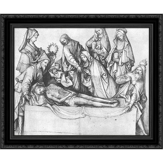 The Entombment 23x20 Black Ornate Wood Framed Canvas Art by Bosch, Hieronymus