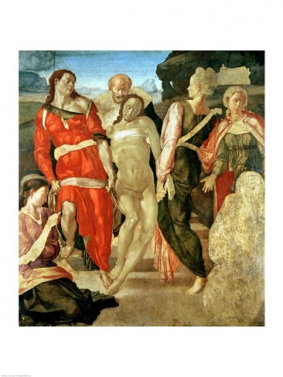 The Entombment Canvas Art - Michelangelo Buonarroti (18 x 24)