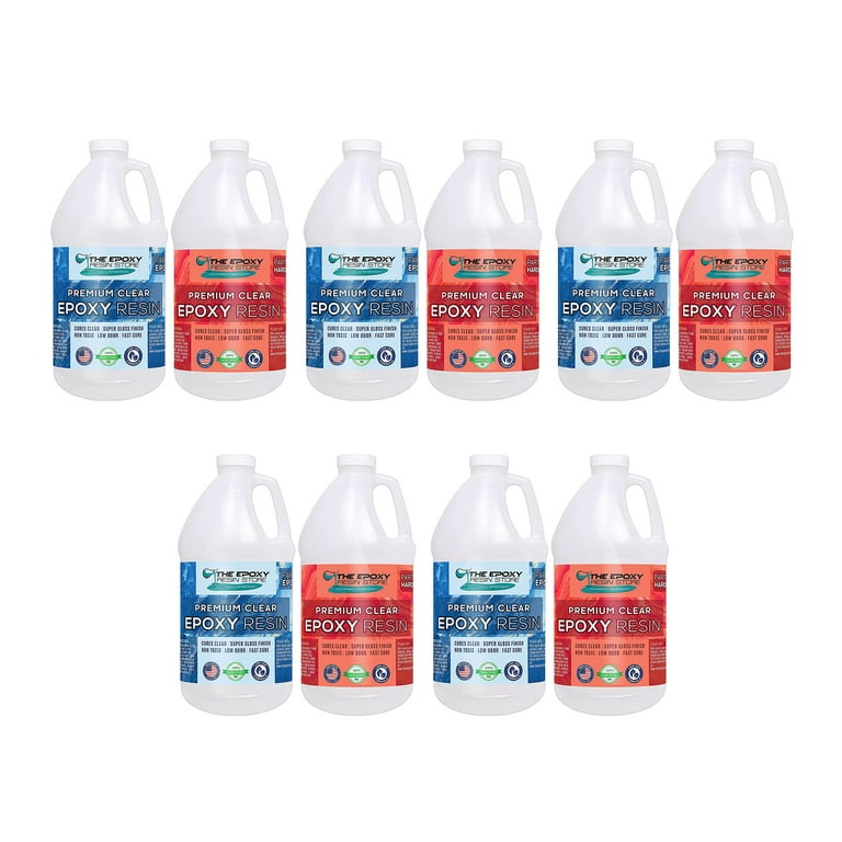 The Epoxy Resin Store Crystal Clear 2 Part Epoxy Resin Kit for Tabletops  and Composite Construction, 2 Gallon kit