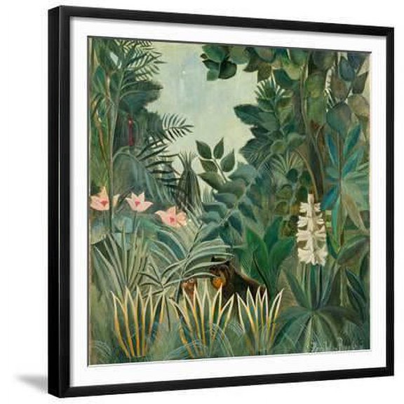 The Equatorial Jungle, 1909, Botanical Scenic Framed Art Print Wall Art by Henri Rousseau Sold by Art.Com