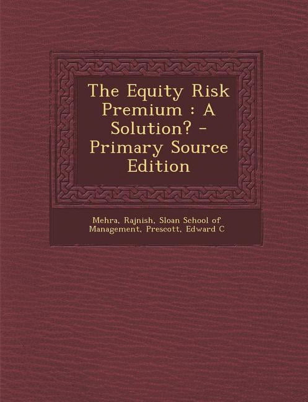 Equity Risk Premium 2022