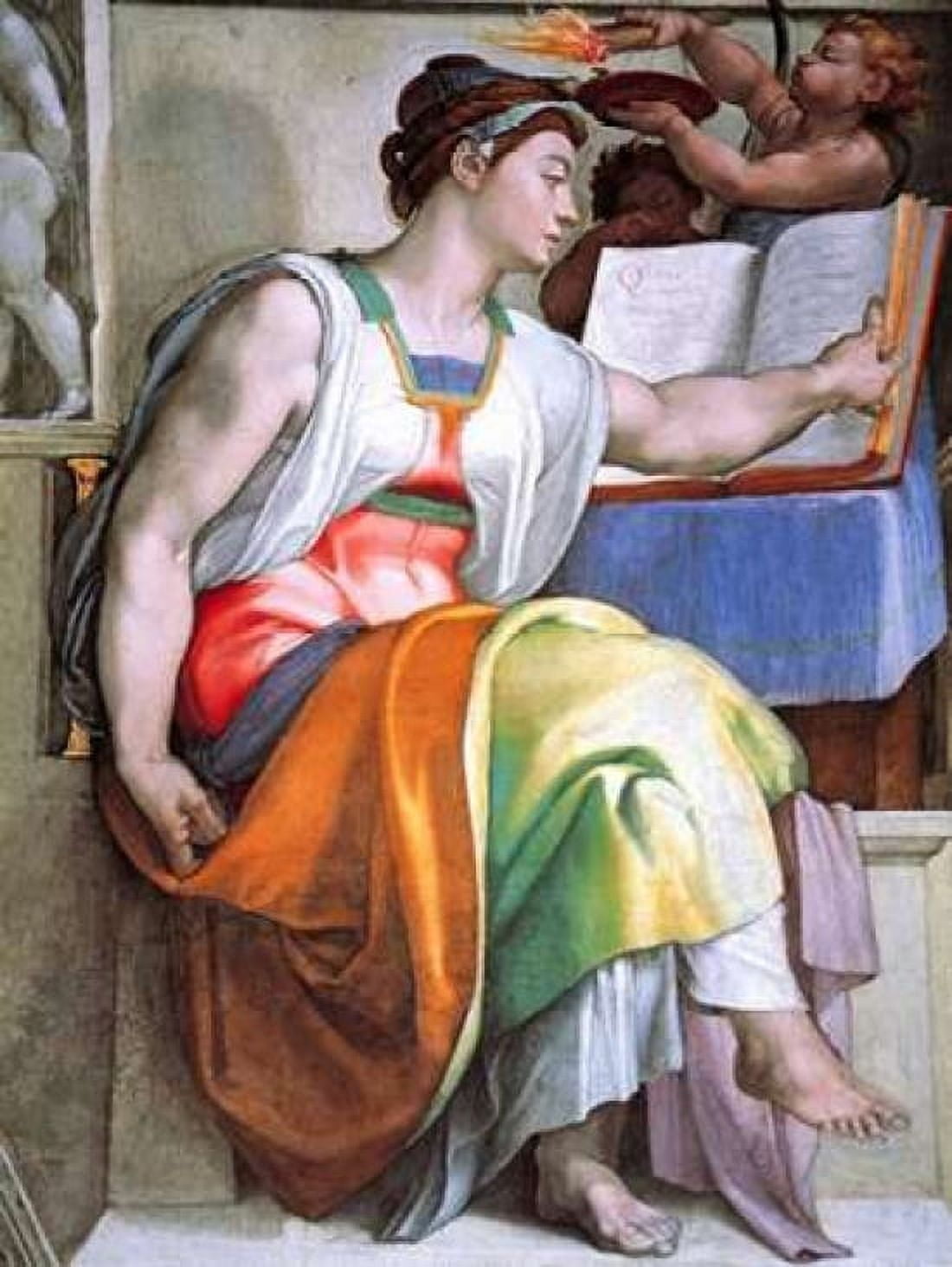 The Erythraean Sibyl Canvas Art - Michelangelo (18 x 24)