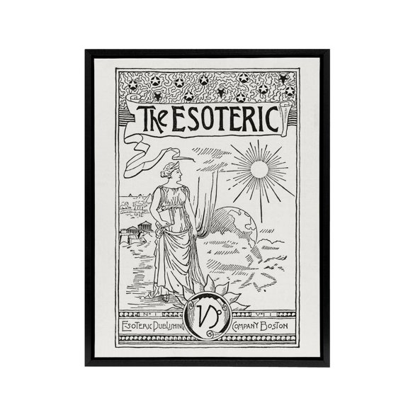 The Esoteric Journal Cover Hiram Butler Vintage Framed Canvas Wall Art 12X16"